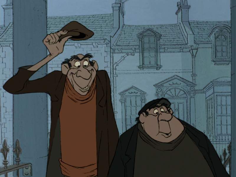 Imagem com Jasper e Horácio, personagens do desenho animado 101 dálmatas
