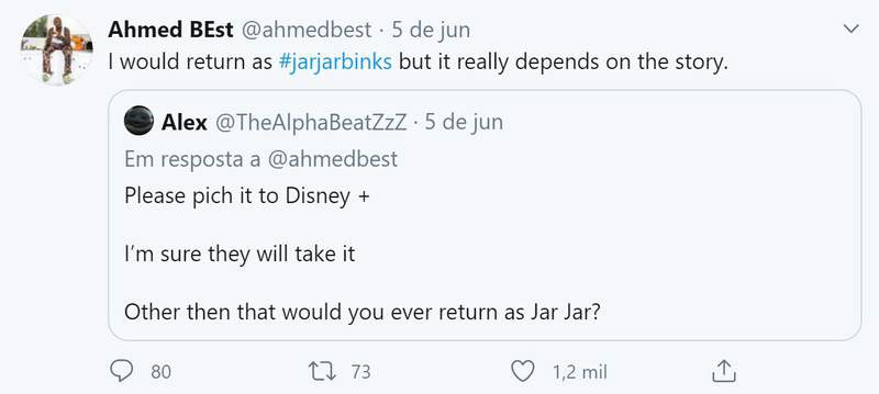Ahmed Best está disposto a reprisar papel de Jar Jar Binks em Star Wars