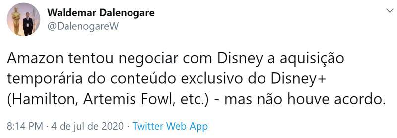 Disney+ nega licença de filmes inéditos à Amazon Prime Video do Brasil
