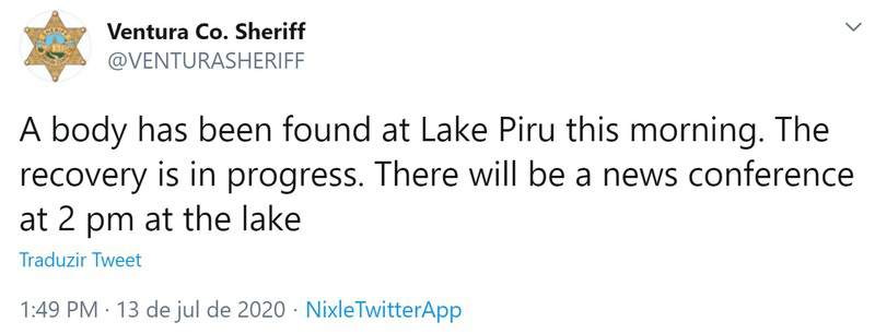 Corpo não-identificado é encontrado no lago em que Naya Rivera sumiu