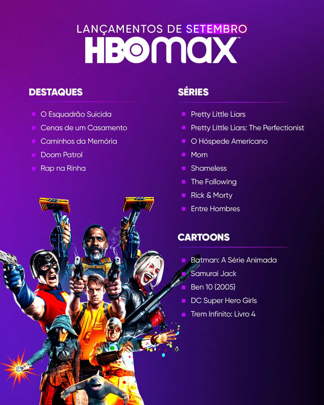 HBO Max: confira a lista com os lançamentos de setembro - Cinema10